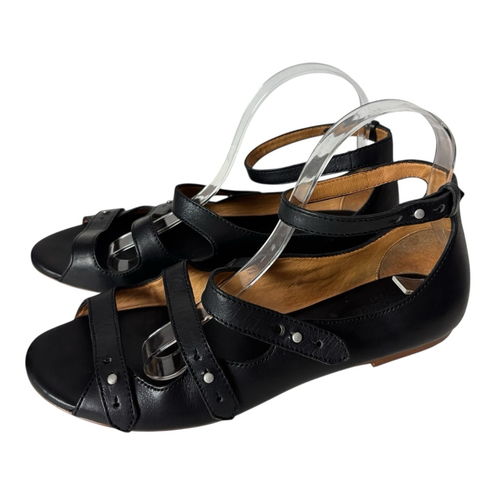 Madewell black Leather sandal Collar Stud Ankle Straps Women’s Size 9